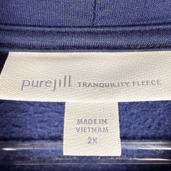 Purejill tranquility fleece navy blue with embroidery size 2X preowned - Picture 4 of 9